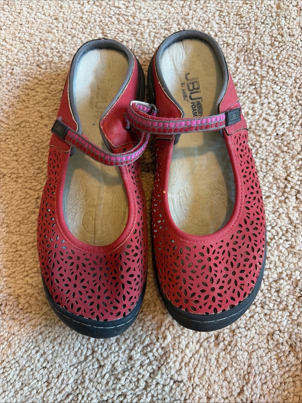 JBU By Jambu Wildflower Red  Mary Jane Style Shoes Sandals  Outdoor  Size 7.5 - Picture 3 of 7